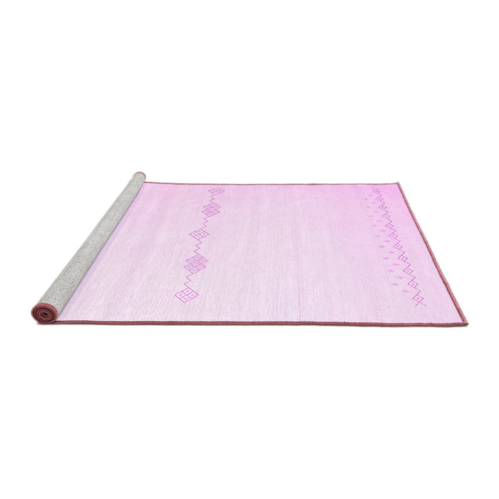Sideview of Machine Washable Solid Pink Modern Rug, wshcon2029pnk