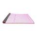 Sideview of Solid Pink Modern Rug, con2029pnk