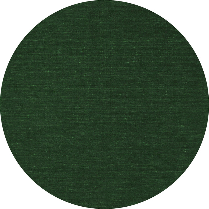 Round Machine Washable Abstract Emerald Green Contemporary Area Rugs, wshcon202emgrn