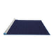 Sideview of Machine Washable Abstract Blue Contemporary Rug, wshcon202blu