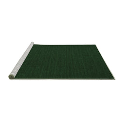 Sideview of Machine Washable Abstract Emerald Green Contemporary Area Rugs, wshcon202emgrn