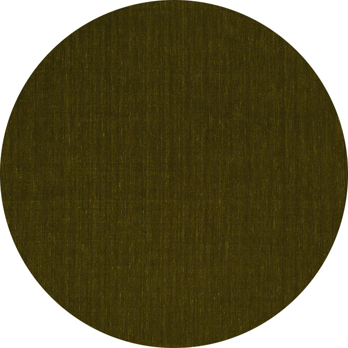 Round Abstract Yellow Contemporary Rug, con202yw