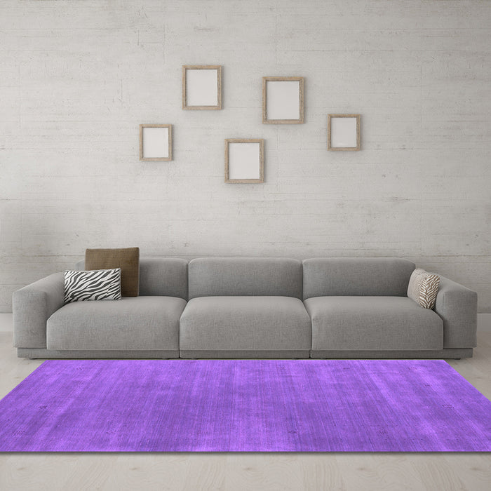 Machine Washable Abstract Purple Contemporary Area Rugs in a Living Room, wshcon2030pur