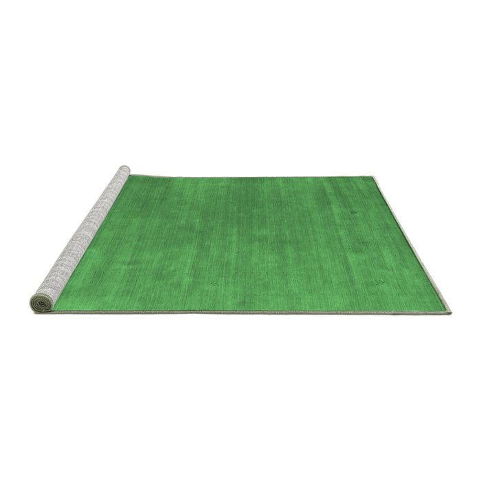 Sideview of Machine Washable Abstract Emerald Green Contemporary Area Rugs, wshcon2030emgrn