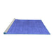 Sideview of Machine Washable Abstract Blue Contemporary Rug, wshcon2030blu