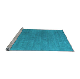 Sideview of Machine Washable Abstract Light Blue Contemporary Rug, wshcon2030lblu