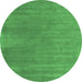 Round Abstract Emerald Green Contemporary Rug, con2030emgrn