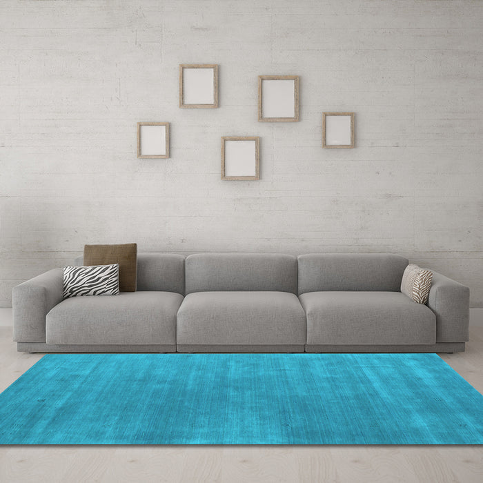Machine Washable Abstract Light Blue Contemporary Rug in a Living Room, wshcon2030lblu