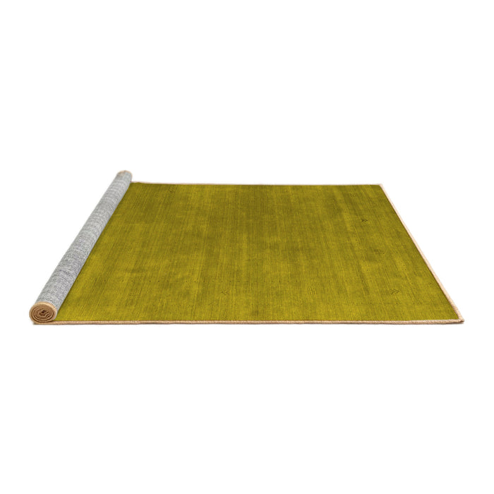 Sideview of Machine Washable Abstract Yellow Contemporary Rug, wshcon2030yw