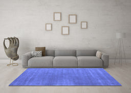 Machine Washable Abstract Blue Contemporary Rug in a Living Room, wshcon2030blu