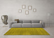 Machine Washable Abstract Yellow Contemporary Rug in a Living Room, wshcon2030yw