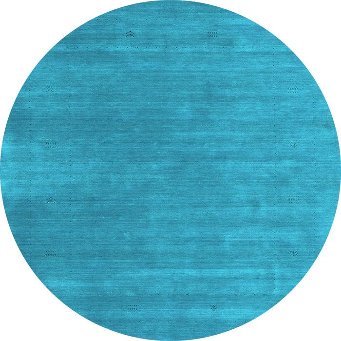 Round Abstract Light Blue Contemporary Rug, con2030lblu