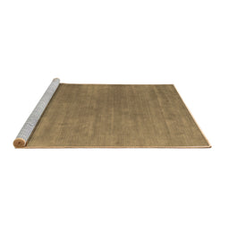Sideview of Machine Washable Abstract Brown Contemporary Rug, wshcon2030brn