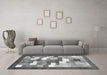 Machine Washable Abstract Gray Contemporary Rug in a Living Room,, wshcon2031gry