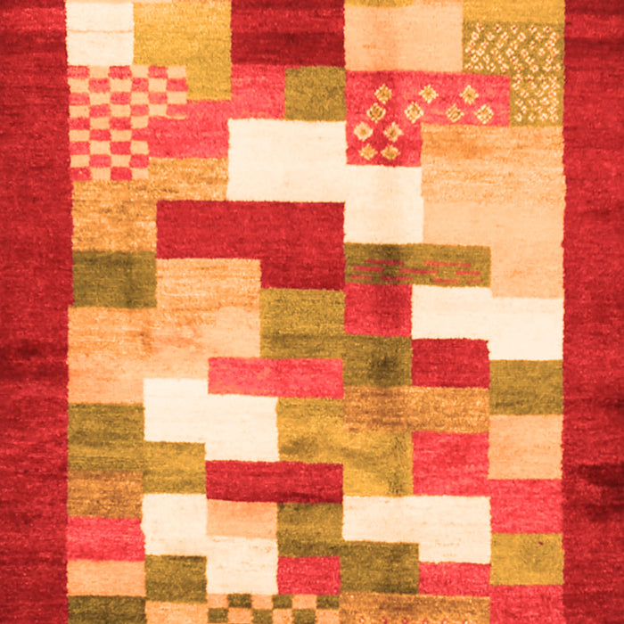 Serging Thickness of Machine Washable Abstract Orange Contemporary Area Rugs, wshcon2031org