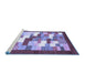 Sideview of Machine Washable Abstract Blue Contemporary Rug, wshcon2031blu