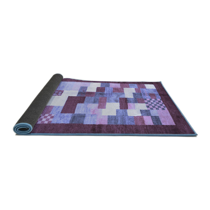 Sideview of Abstract Blue Contemporary Rug, con2031blu