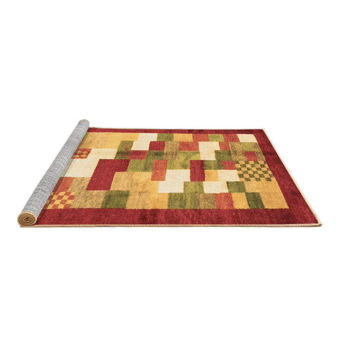 Sideview of Machine Washable Abstract Brown Contemporary Rug, wshcon2031brn