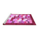 Sideview of Machine Washable Abstract Purple Contemporary Area Rugs, wshcon2031pur