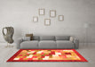 Machine Washable Abstract Orange Contemporary Area Rugs in a Living Room, wshcon2031org