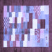 Square Abstract Blue Contemporary Rug, con2031blu