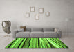 Machine Washable Abstract Green Contemporary Area Rugs in a Living Room,, wshcon2032grn