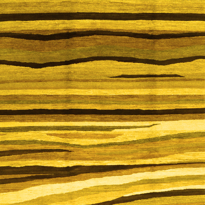 Machine Washable Abstract Yellow Contemporary Rug, wshcon2032yw