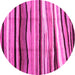 Round Abstract Pink Contemporary Rug, con2032pnk