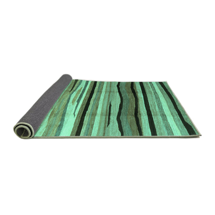 Sideview of Abstract Turquoise Contemporary Rug, con2032turq