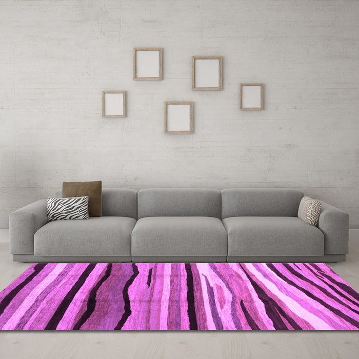 Machine Washable Abstract Purple Contemporary Area Rugs in a Living Room, wshcon2032pur