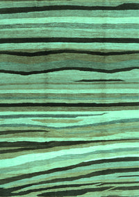 Abstract Turquoise Contemporary Rug, con2032turq