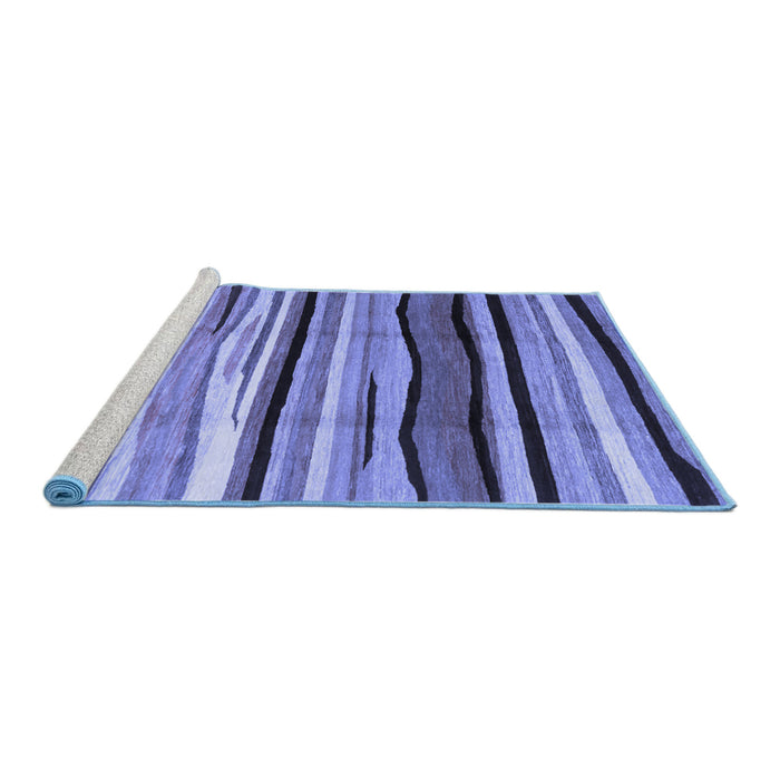 Sideview of Machine Washable Abstract Blue Contemporary Rug, wshcon2032blu