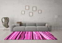 Machine Washable Abstract Pink Contemporary Rug, wshcon2032pnk