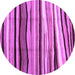 Round Abstract Purple Contemporary Rug, con2032pur