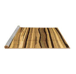 Sideview of Machine Washable Abstract Brown Contemporary Rug, wshcon2032brn