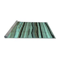 Sideview of Machine Washable Abstract Light Blue Contemporary Rug, wshcon2032lblu