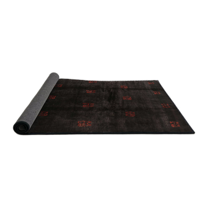 Thickness of Contemporary Charcoal Black Modern Rug, con2033