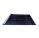 Sideview of Machine Washable Abstract Blue Contemporary Rug, wshcon2033blu