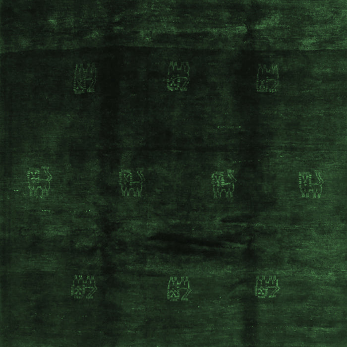 Machine Washable Abstract Emerald Green Contemporary Area Rugs, wshcon2033emgrn
