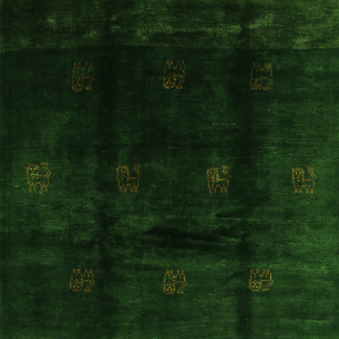 Serging Thickness of Machine Washable Abstract Green Contemporary Area Rugs, wshcon2033grn