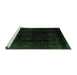 Sideview of Machine Washable Abstract Emerald Green Contemporary Area Rugs, wshcon2033emgrn