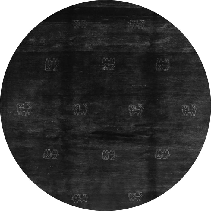 Square Abstract Gray Contemporary Rug, con2033gry