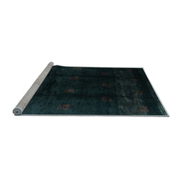 Sideview of Machine Washable Abstract Light Blue Contemporary Rug, wshcon2033lblu