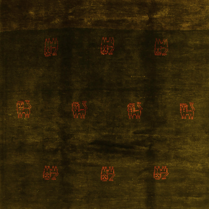 Abstract Yellow Contemporary Rug, con2033yw