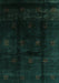 Machine Washable Abstract Turquoise Contemporary Area Rugs, wshcon2033turq