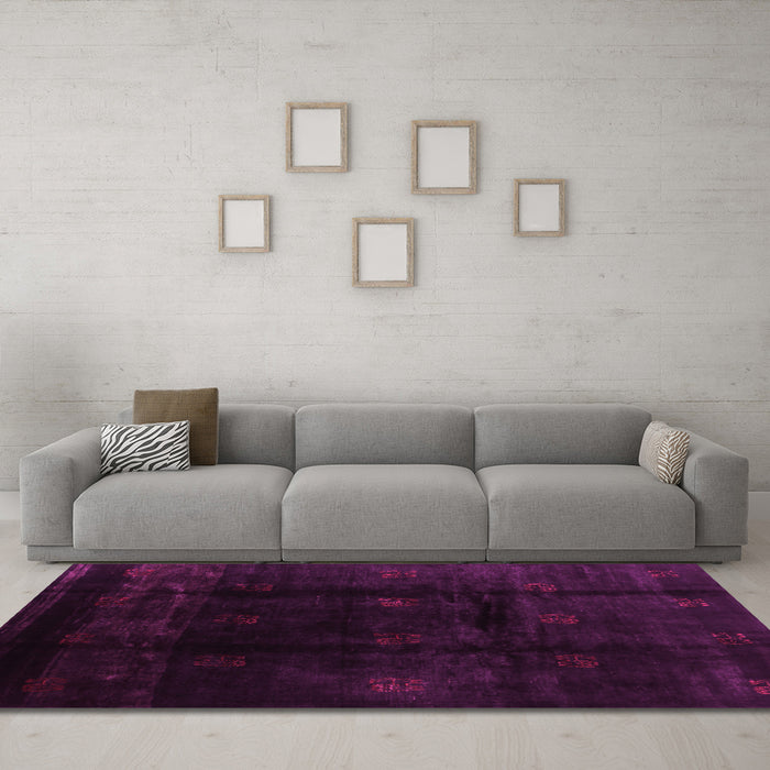 Machine Washable Abstract Pink Contemporary Rug in a Living Room, wshcon2033pnk