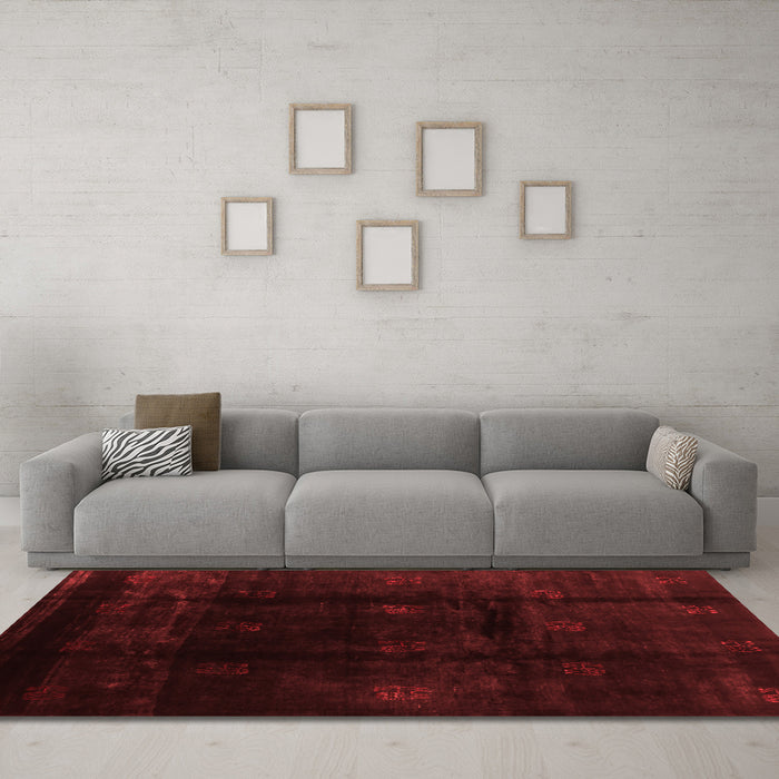 Contemporary Red Washable Rugs