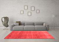 Machine Washable Abstract Red Contemporary Rug, wshcon2034red