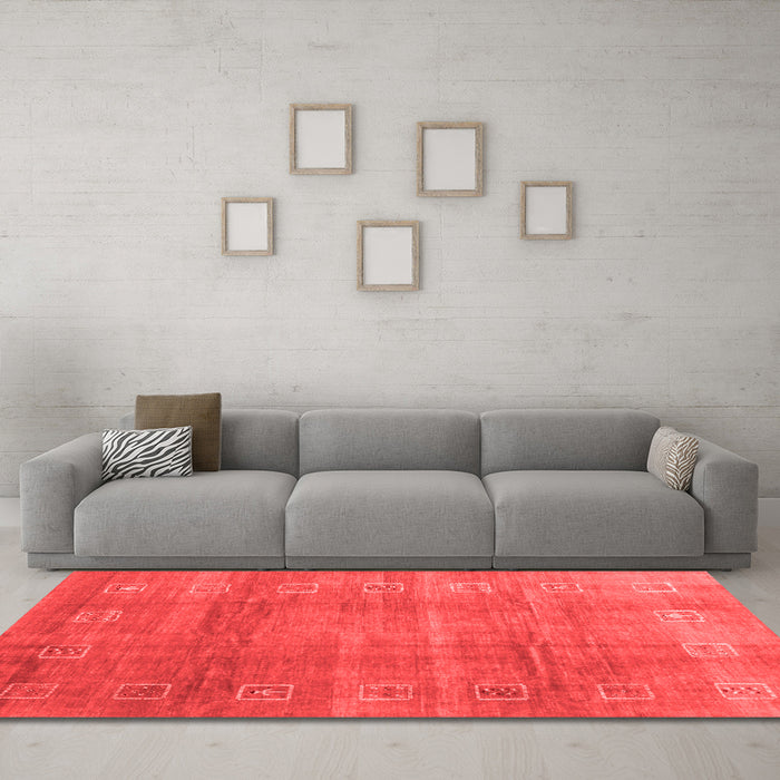 Contemporary Red Washable Rugs