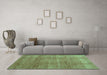 Machine Washable Abstract Turquoise Contemporary Area Rugs in a Living Room,, wshcon2034turq